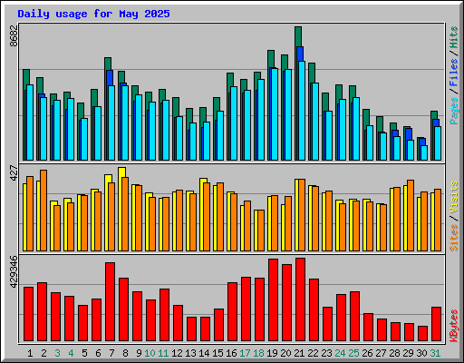 Daily usage for May 2025