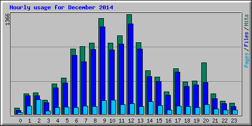 Hourly usage for December 2014