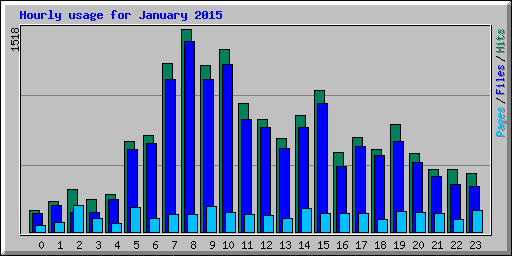 Hourly usage for January 2015