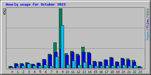 Hourly usage for October 2015