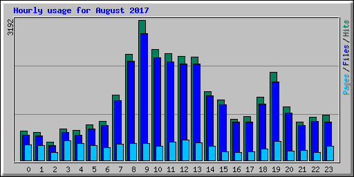 Hourly usage for August 2017
