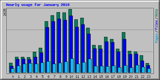 Hourly usage for January 2018