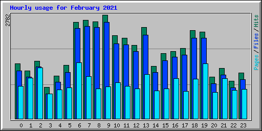 Hourly usage for February 2021