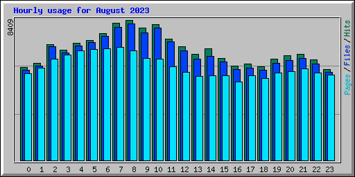 Hourly usage for August 2023